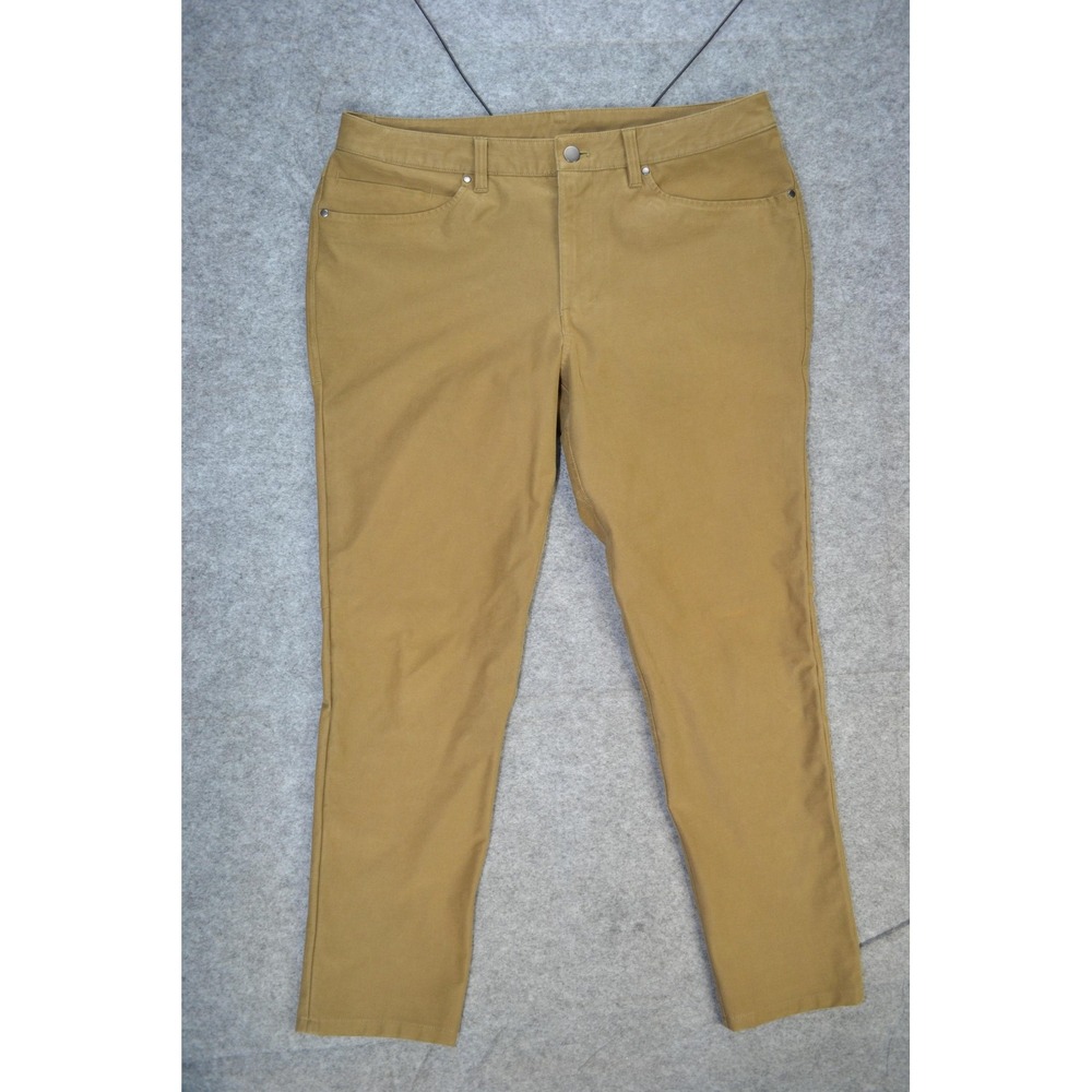 Lululemon Pants Men 34 Tan Brown Straight Leg 5 Pocket Utilitech Casual Workwear